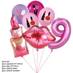 1set Lipstick Bridal Shower Foil Latex Balloons Kiss Me Mouth Wedding Helium Balls Spa Party Decorations Adult Air Globo Toys