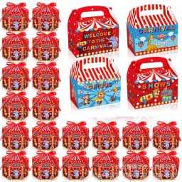 4/24Pcs Circus Carnival Animals Candy Box Gift Bag Boy Kids Baby Shower Birthday Wedding Party Supplies Gift Box Decoration
