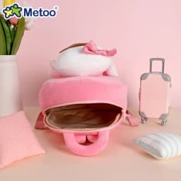 Plush Backpack Little Kid Preschool Ages 1-5 Backpack with Detachable Doll Boys Girls Toddler Backpack Metoo Rabbit Doll