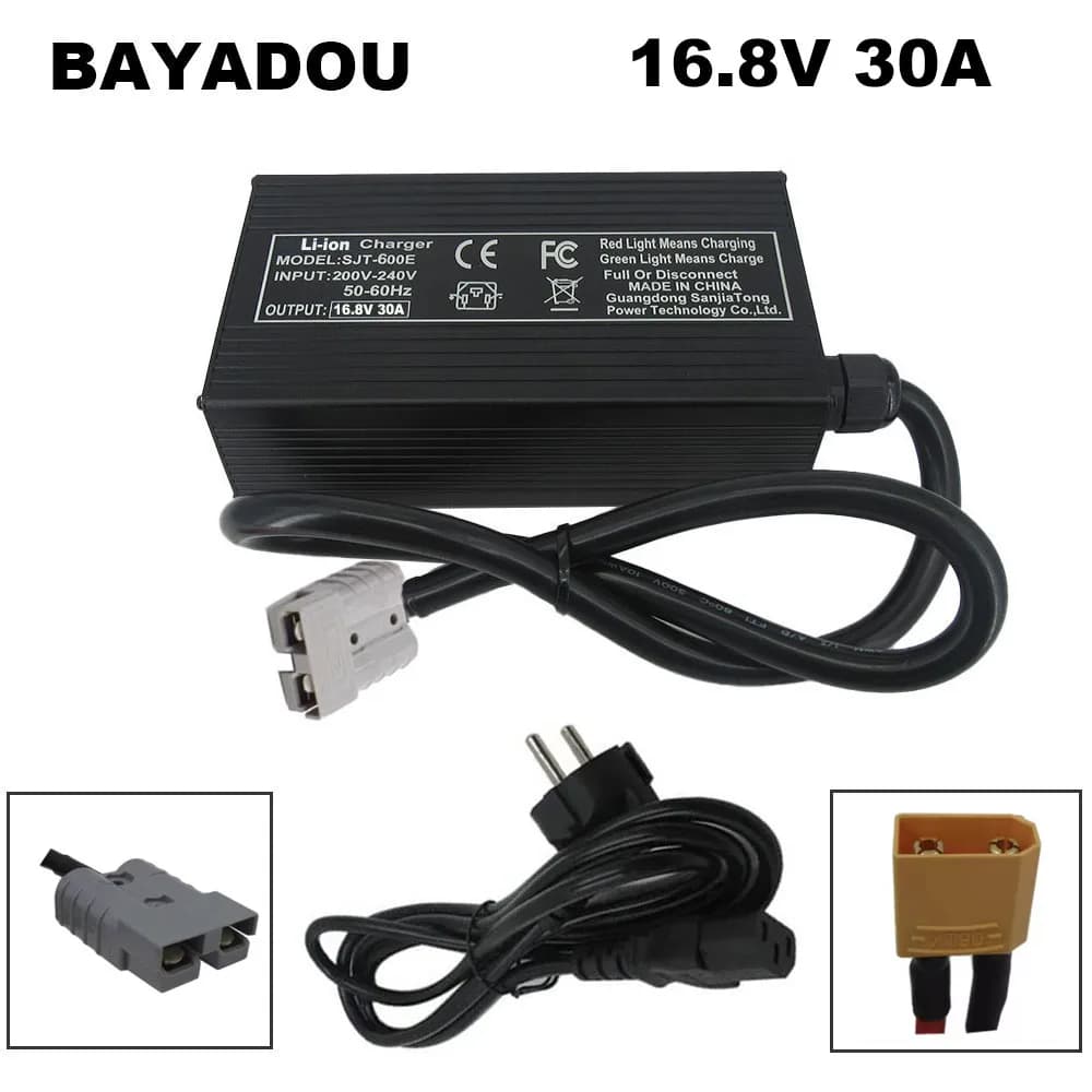 16.8V 30A Fast Charger 14.4V 30A Li-ion Chargers For 4S 14.8V 100AH 200AH 300AH Lithium Energy Storage RV UPS Battery SB50 XT90