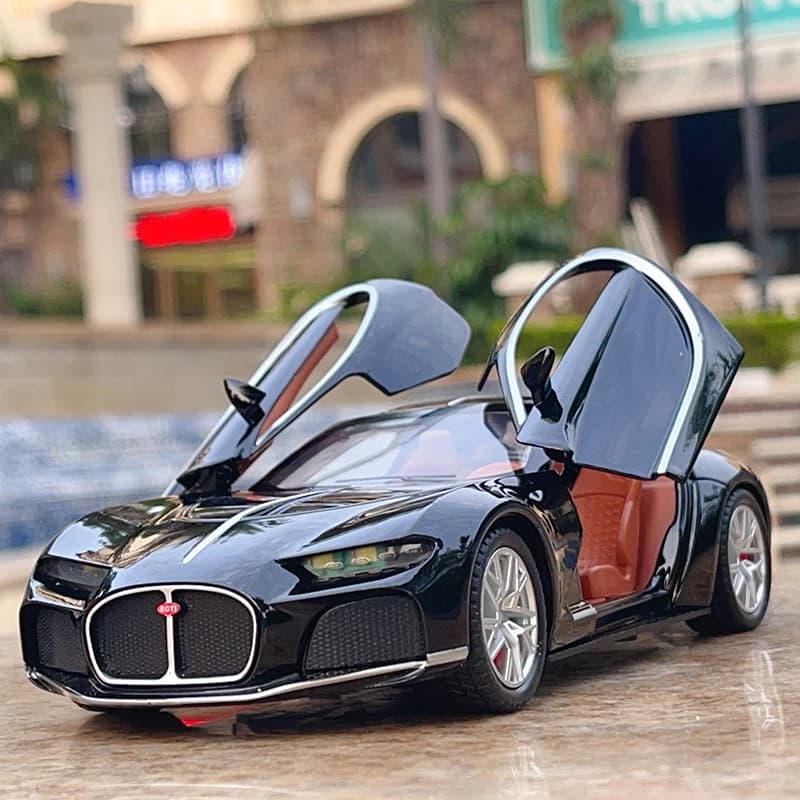 1:24 Bugatti Atlantic Alloy Sports Car Model Diecasts Metal Toy Vehicles Car Model Simulation Sound Light Collection Kids Gifts