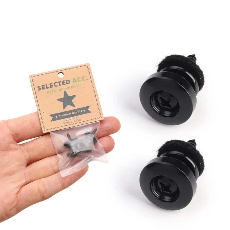 2Pcs Guitar Strap Locks End Pins Tail Nail Lock Button Pegs Screw Non-slip Button Nail for Acoustic Electric Guitar Ukulele Bass