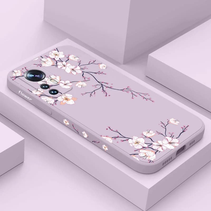 Plum Blossom Phone Case For Xiaomi Mi 14T 14 13 12 13T 12T 12S 11 11T Ultra 10 10T 9 9T 9SE 8 Pro Lite 5G Liquid Silicone Cover