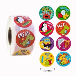 500pcs/roll Reward Stickers Encouragement Stickers for Kids Motivational Stickers with Cute Animals for Students Teachers GYH