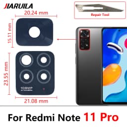 Rear Back Camera Glass Lens For Xiaomi Redmi Note 11 Pro+Plus 5G 11T 5G 11S 11E Camera Glass With Glue Adhesive + Repair Tools
