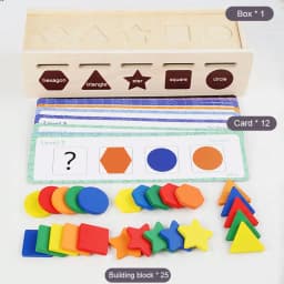 Montessori Wooden Toys for Kids Sensory Sorting Exercise Box Color Shape Matching Puzzles Early Learning Educational Toys