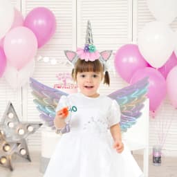 Unicorn Headband Fairy Angel Wings Kids Gift Girls Rainbow Unicorn Birthday Party Decoration Cosplay Props Supplies Baby Shower