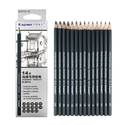 14Pcs/Box Graphite Pencils Professional Drawing Sketch Wooden Lead Pencils Set 6H 4H 2H HB B 2B 3B 4B 5B 6B 7B 8B 9B 10B 11B 12B