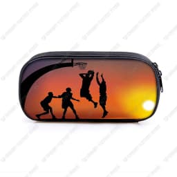 Basketball Print Cosmetic Case Pencil Bags Boys Stationary Bags Kids Pencil Box Children School Supplies Case Bag Gift