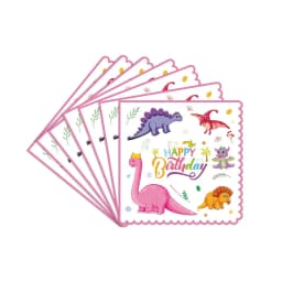 Pink Dinosaur Party Decorations Birthday Dinour Tableware Set Happy Birthday Party Decoration For Kids Boy Jungle Wild Party Dec