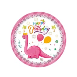 Pink Dinosaur Party Decorations Birthday Dinour Tableware Set Happy Birthday Party Decoration For Kids Boy Jungle Wild Party Dec