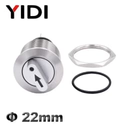 Customized 22mm Waterproof Metal Rotary Selector Switch 2 3 Pin 1NO1NC 2NO2NC 12V LED Stainless Steel Push Button Knob Switch