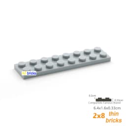 80pcs Bulk Building Blocks Thin Figures Bricks 2x8 Dots 13Color Educational Creative Size Compatible With 3034 Toys for Children