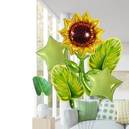 6Pcs Sunflower Leaf Star Balloons Set Coconut Leaves Globos Earth Day Protect Surroundings Theme Birthday Party Home Decorations