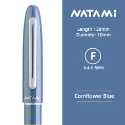 Natami Fountain Pen Fine Hooded Nib Converter 1 Ink Cartridge Pastel Color Lightweight Smooth Writing Aluminum Trim Metal Clip