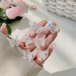 1-20pcs Hair Claws Braided Transparent Butterfly Small Hair Claw Clips Girls Hair Clamps Crab Barrettes Gripper Hair Accessories