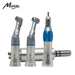 Myricko Style Dental Slow Low Speed External Single Water Spray Contra Angle Straight Air Motor Handpiece 4 Holes Rotation