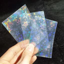 50PCS 58x87mm 65x90mm Laser Foil Big Star Card Sleeves For Game Storage Bag Board Protector Trading Idol Cards Shield Cover