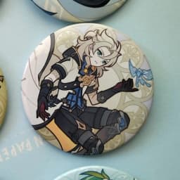 Game Impact Windblume's Breath Illustration 58mm Brooch Pin Cosplay Anime Badge Accessories For Clothes Backpack Bag Gifts