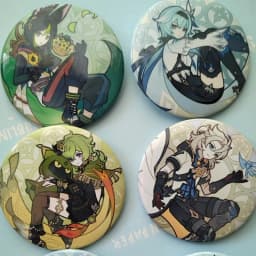 Game Impact Windblume's Breath Illustration 58mm Brooch Pin Cosplay Anime Badge Accessories For Clothes Backpack Bag Gifts