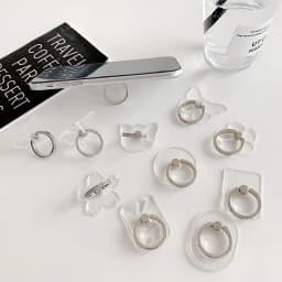 Cell Phone Ring Holder Stand Diamond Transparent Finger Grip Clear 360° Degree Rotation Kickstand Compatible IPhones