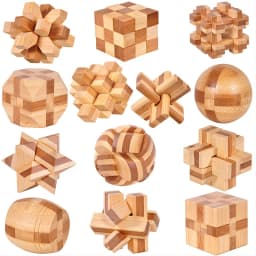 Bamboo Kong Ming Lock Lu Ban Lock IQ Brain Teaser Educational Toy for Kids Children Montessori 3D Puzzles Game Unlock Toys Adult