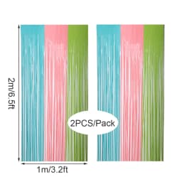 2Pcs Colorful Fringe Curtain Macaron Backdrops Tinsel Curtain for Girl Unicorn Mermaid Wedding Party Decoration Wedding