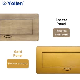 Aluminum Panel EUR/French Bronze Gold(Бронза Bинтажна)/Black/Silver Table Socket 2/3 Way Outlet USB Power Three Power Household