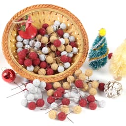Artificial Foam Stamen Fruit Berry Gold Silver Red cherry pearlescent stamen wedding Christmas decor DIY gift box Wreaths