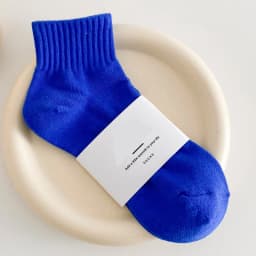 CHAOZHU Women Stretch Rib Cotton Rubber Pressure Althetic Ankle Socks Casual Style Solid Colors Klein Blue Calcetines Female