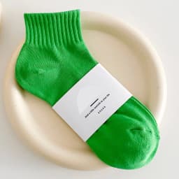 CHAOZHU Women Stretch Rib Cotton Rubber Pressure Althetic Ankle Socks Casual Style Solid Colors Klein Blue Calcetines Female