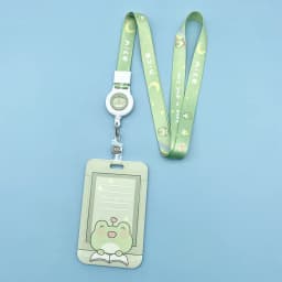 Green Cartoon Rainbow Frog Card Holder Campus Student Badge Work Access Card ABS Plastic Anti-lost telescopic lanyard Card Cover