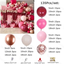 Burgundy Wine Red Balloons Garland Kit Red Gold Balloon Arch Christmas Balloons Garland Christmas Decor Valentine's Day Decor