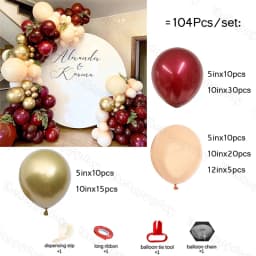 Burgundy Wine Red Balloons Garland Kit Red Gold Balloon Arch Christmas Balloons Garland Christmas Decor Valentine's Day Decor