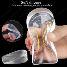 Self-Adhesive Height Increasing Insole Invisible Silicone Heel Insoles Pain Relief Absorb Pressure Shoe Insole Height Increase