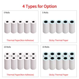 5/10 Rolls 57x30mm Self-Adhesive Direct Thermal Paper Printable Sticker Paper BPA-Free Waterproof Oil-proof Sticky Paper Roll