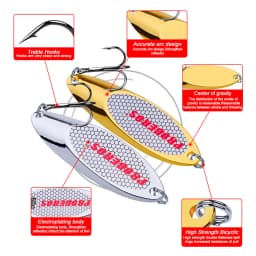 PRO BEROS 1.5g-60g Metal Spinner Spoon Lures Trout Fishing Lure Hard Bait Sequins Artificial Baits Spinnerbait Fish Tools