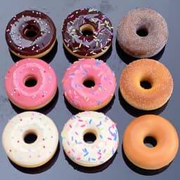 Simulated Donuts Round Fake Food Soft PU Bread Color Needle Pink Wall Decoration Chocolate Pendant Candy DIY Props Gift ASMR Toy