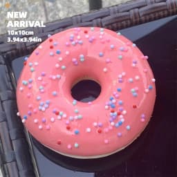 Simulated Donuts Round Fake Food Soft PU Bread Color Needle Pink Wall Decoration Chocolate Pendant Candy DIY Props Gift ASMR Toy