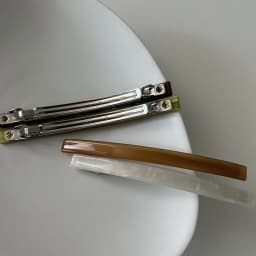 Korean version of the refreshing fruit green pearl white word clip spring hair clip ponytail clip short hair half hair thin clip