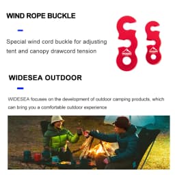 Widesea 4pcs Camping Hiking Tent Wind Rope Buckle Adjustable Aluminium Alloy Cord Buckles Equipment Outdoor Tents Accessory
