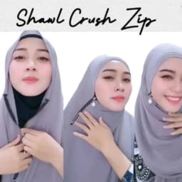 2025 Muslim Hijab Scarf With Zipper Plain Bubble Chiffon Ready to Wear Veiled Hijab Wrap Solid Shawls Headscarf Turban Ramadan