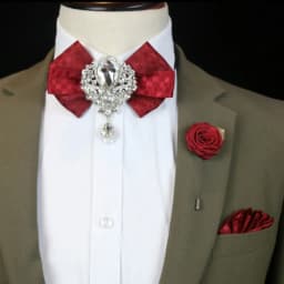 Men's Wedding Rhinestone Bow Tie Brooch Korean British Business Formal Wear Shirt Collar Flowers Brooch Pocket Towel 3pcs Sets