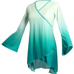 Dance Tops for Women Adults Flare Sleeve Graduated Color Dance Wear Girls Ballet Tops Blue Green Classical Folk Dance Coats