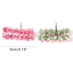 Mini Artificial Rose Bouquet Paper Fake Flowers for Home Decor Wedding Decoration Christmas New Year 2023 Ornaments Accessories