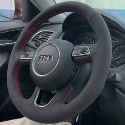 Custom Steering Wheel Cover Suede 100% Fit For Audi Q3 (8U) 2011-2018 Q5 (8R) 2012-2017 Q7 (4L) 2011-2015 SQ5 Car Accessories