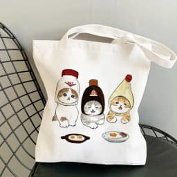 Shoulder Bags for Girls Fashion Shopper Bag Kawaii Cats Cute Animal Bags Shopping Bag Canvas Bags Tote Bag Handbags Casual Girl