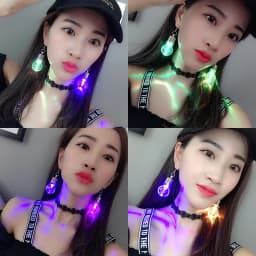 1 Pairs LED Glowing Bulb Earrings Light Up Ball Ear Drops Dance Party Luminous Costumes Birthday Bar Gift Christmas navidad