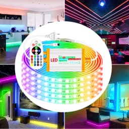 220V EU Led Strip Light RGB 4Pin 5050 Super Bright Flexible Tape IP67 Waterproof 1m-50M 60LEDs/M with 1500W IR Remote Control