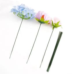 17/25/30/40cm Artificial Flower Stems Rose leaves/base Iron Wire Stem DIY Soap/ Paper Flower Stub Accessory Stems Craft Decor